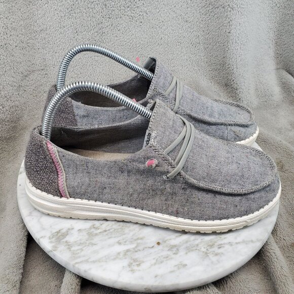 Hey Dude Shoes Womens Size 8 Gray Canvas Wendy Black Confetti Slip On Loafers - Picture 5 of 9